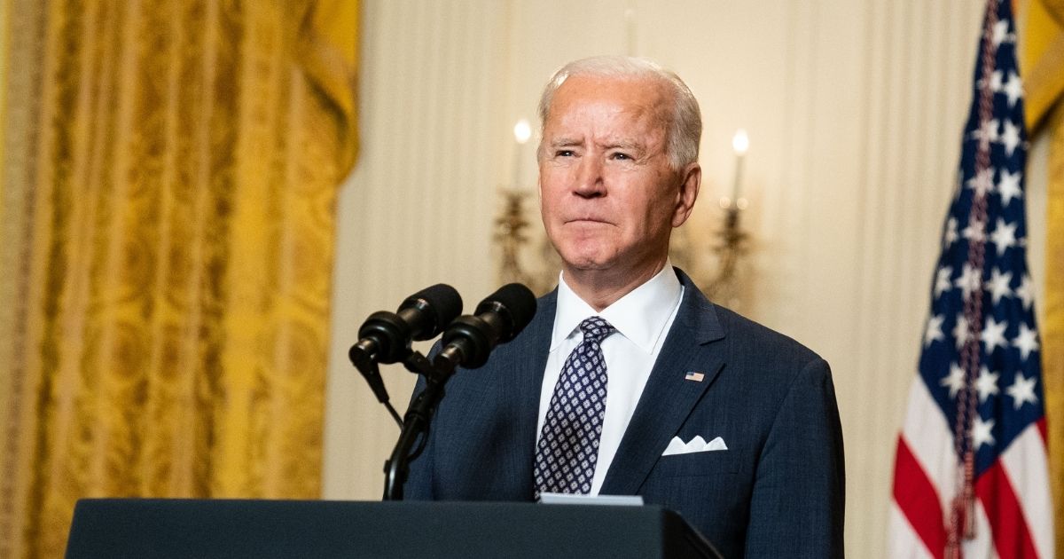President Joe Biden delivers remarks at a virtual event hosted by the Munich Security Conference in the East Room of the White House in Washington, D.C., on Friday.