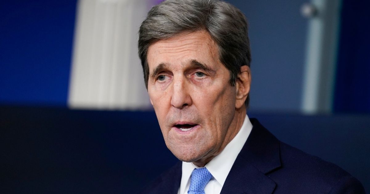 Special Presidential Envoy for Climate John Kerry speaks during a news briefing at the White House on Jan. 27.