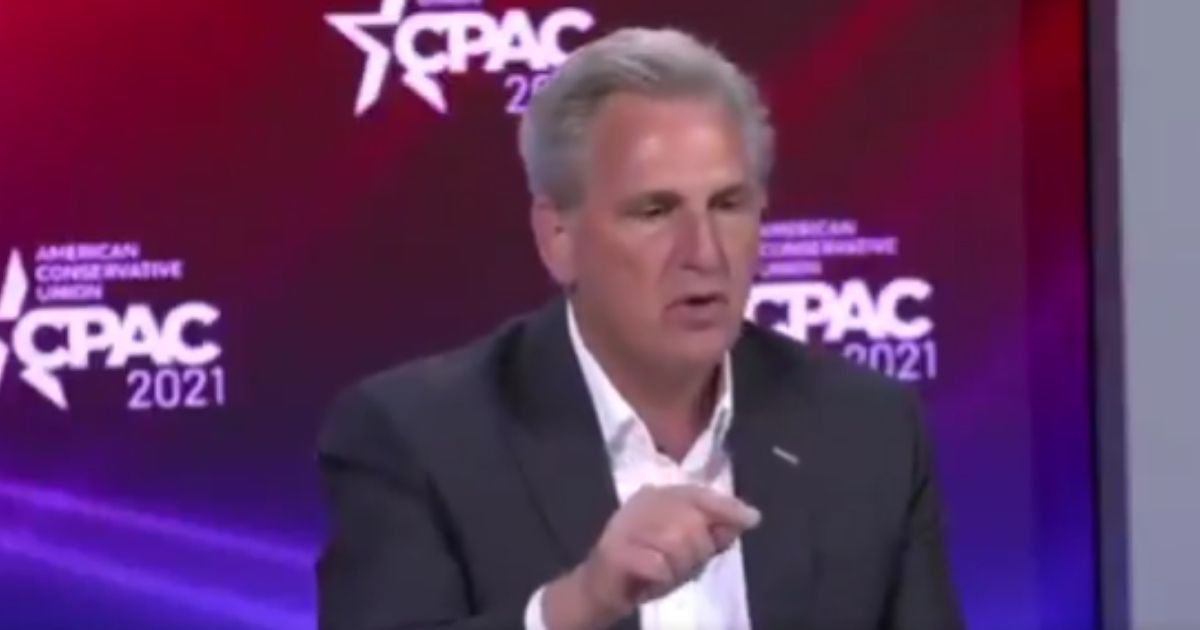 House Minority Leader Rep. Kevin McCarthy at CPAC in Florida saying “I would bet my personal house” that the GOP wins back House majority in 2022.