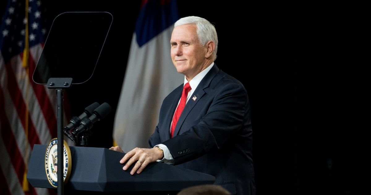 Former Vice President Mike Pence speaks during a visit to Rock Springs Church to campaign for GOP Senate candidates on Jan. 4, 2021, in Milner, Georgia.