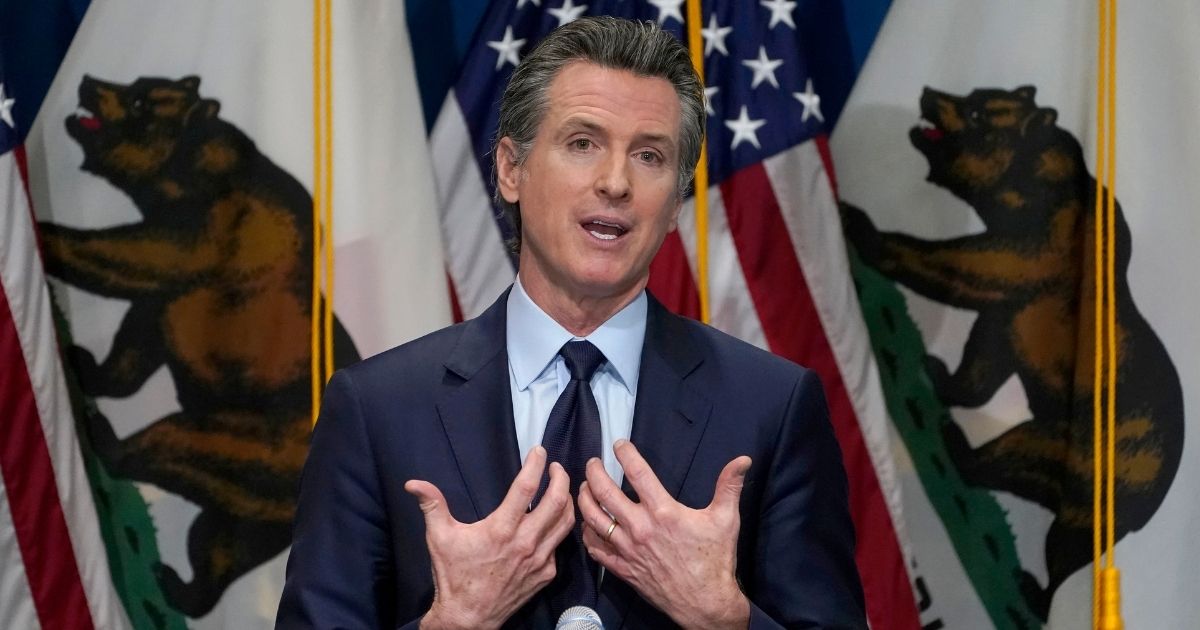 Gov. Gavin Newsom of California outlines his 2021-2022 state budget proposal during a news conference in Sacramento, California, on Jan. 8, 2021.
