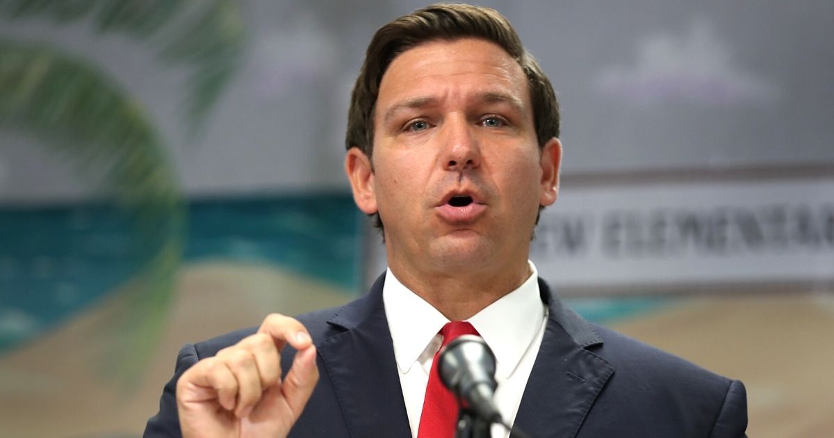 Florida Gov. Ron DeSantis speaks during a news conference held at Bayview Elementary School in Fort Lauderdale on Oct. 7, 2019.