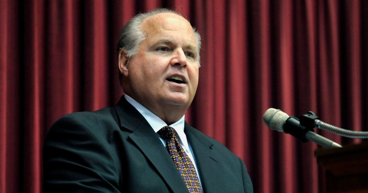This May 14, 2012, file photo shows radio host Rush Limbaugh speaking during a ceremony inducting him into the Hall of Famous Missourians in the state Capitol in Jefferson City, Missouri.