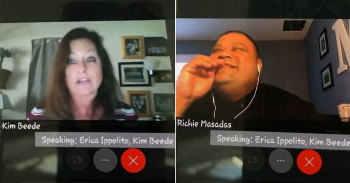 Members of the Oakley Union Elementary School Board in California talk about parents during an online meeting.