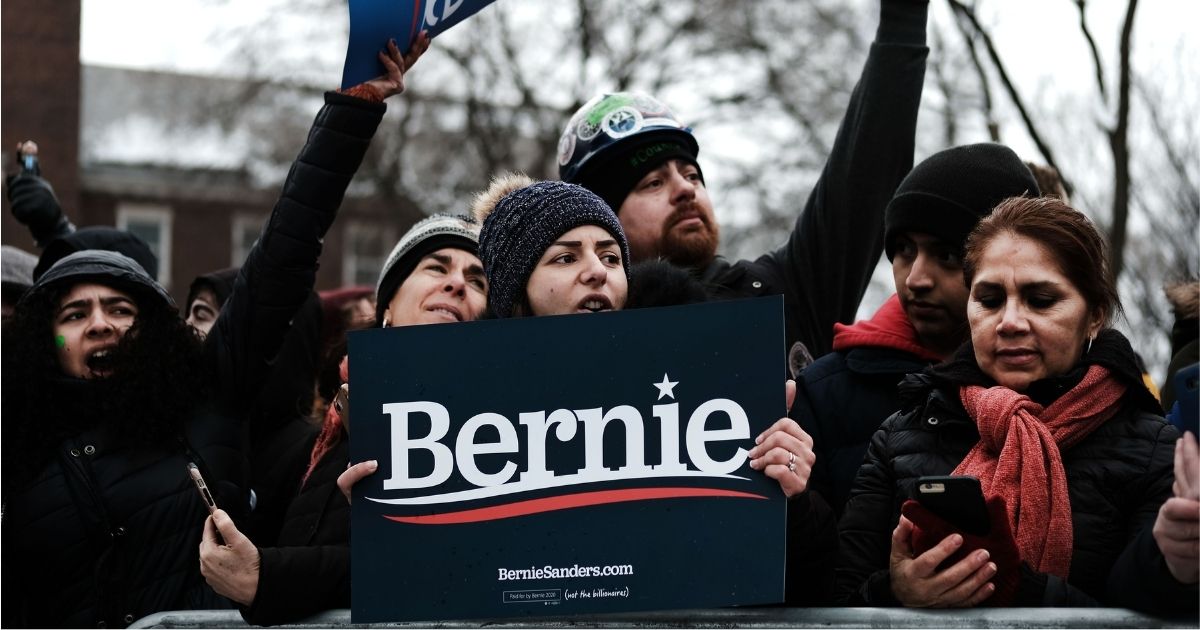 People wait to hear Sen. Bernie Sanders of Vermont at a rally at Brooklyn College on March 2, 2019, in the Brooklyn borough of New York City.