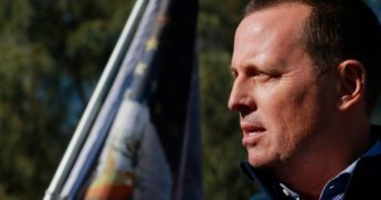 Richard Grenell, former acting director of national intelligence, speaks during a press conference in North Las Vegas, Nevada, on Nov. 5, 2020. According to Politico, Grenell is considering a run for governor of California against Gavin Newsom if a recall election is held.