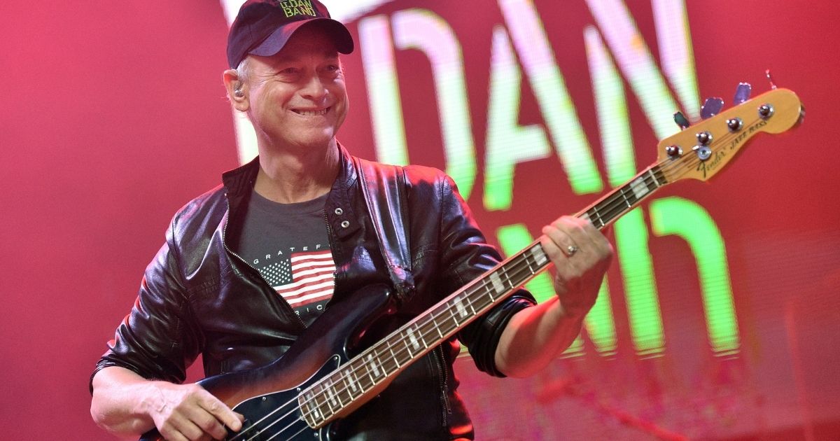 Actor/musician Gary Sinise of the Lt. Dan Band -- a name garnered from Sinise's role in the 1994 movie 'Forrest Gump' -- performs as part of a Salute to the Troops event in Las Vegas on Nov. 9, 2019.