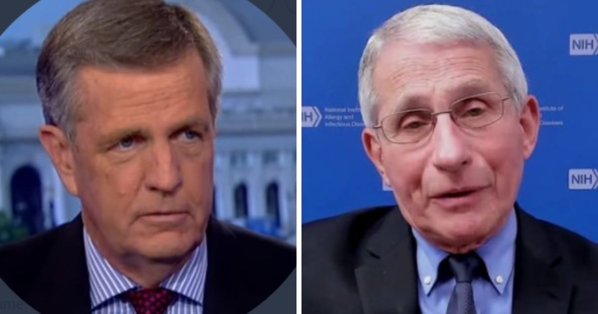 Fox News senior political analyst Brit Hume, left, and Dr. Anthony Fauci, right.