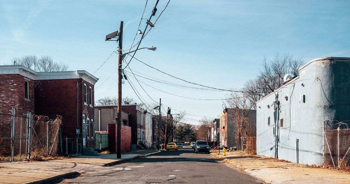 An inner-city street in Camden, New Jersey.