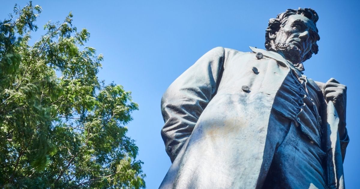 A statue of Abraham Lincoln is seen in Chicago's Lincoln Park.