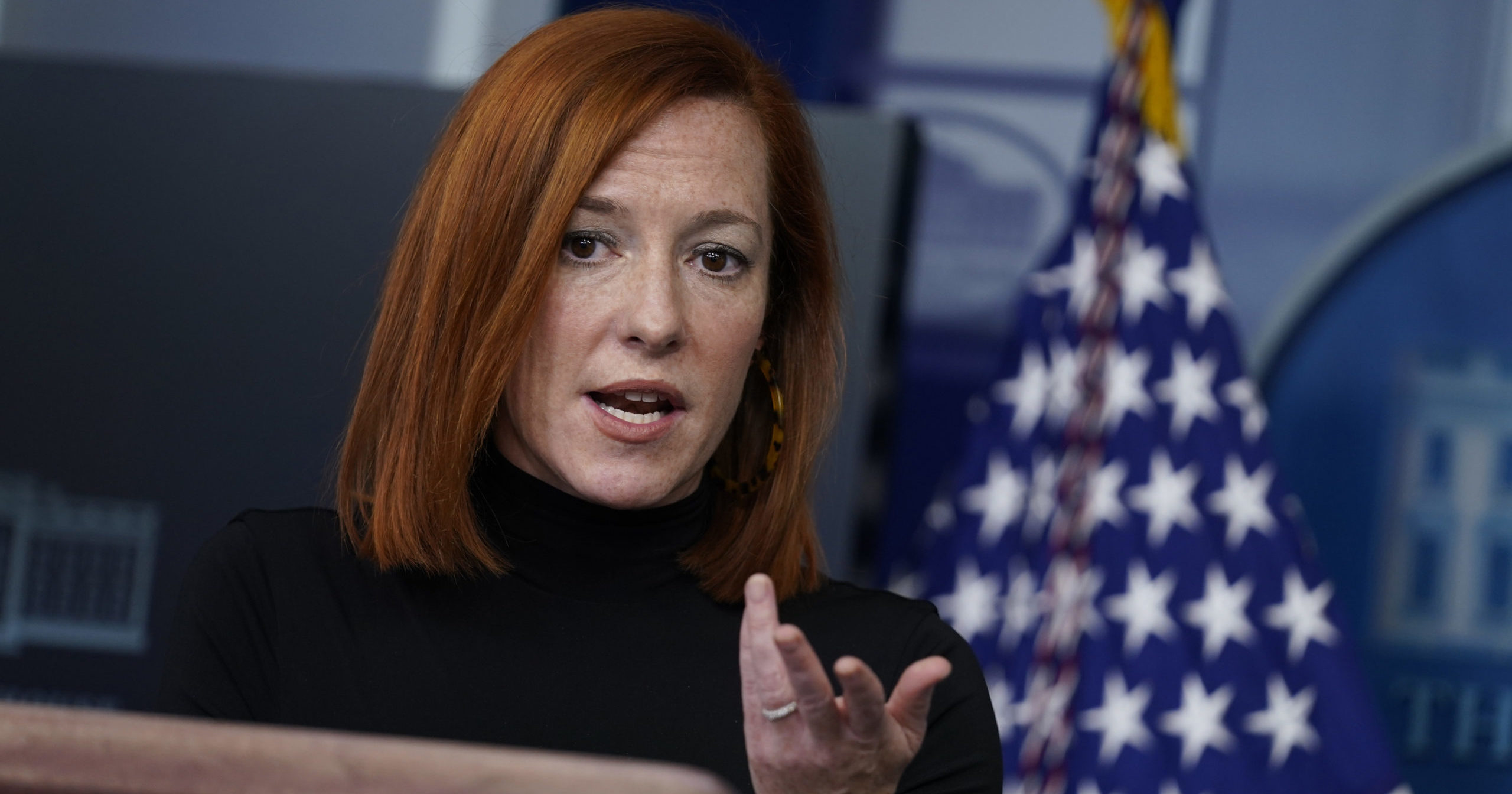 White House press secretary Jen Psaki speaks during a news briefing at the White House on Feb. 3, 2021, in Washington, D.C.