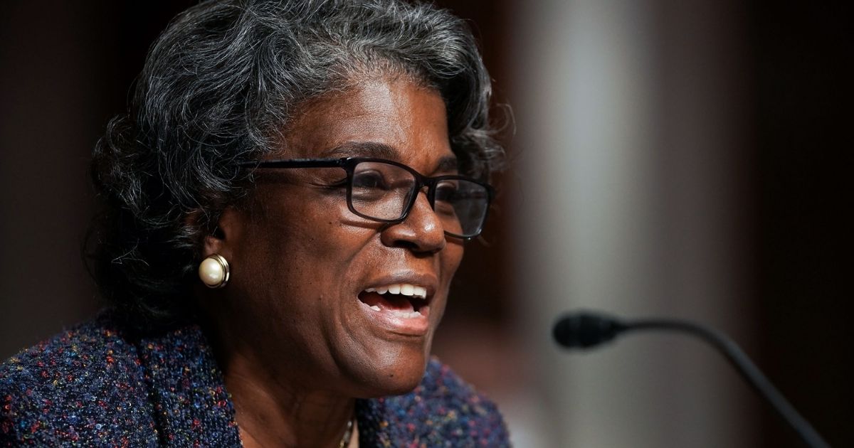 Linda Thomas-Greenfield, President Joe Biden's nominee for US ambassador to the United Nations, testifies during her confirmation hearing before the Senate Foreign Relations Committee on Capitol Hill, on Jan. 27, 2021, in Washington, D.C.