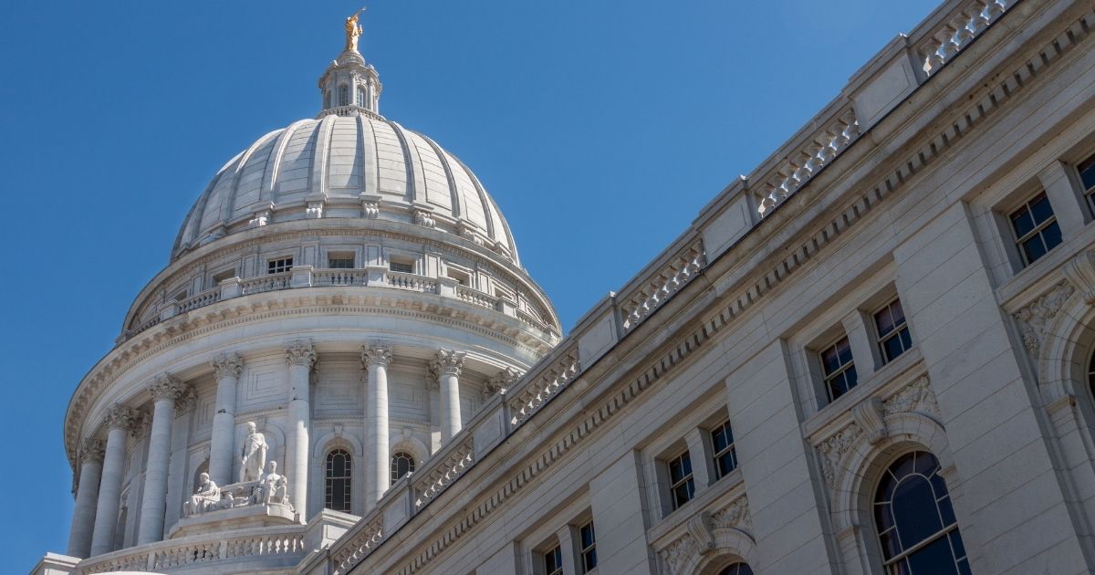 The Wisconsin State Capitol is seen in this stock image.