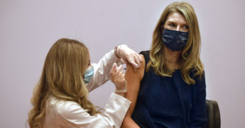 Woman getting a vaccine