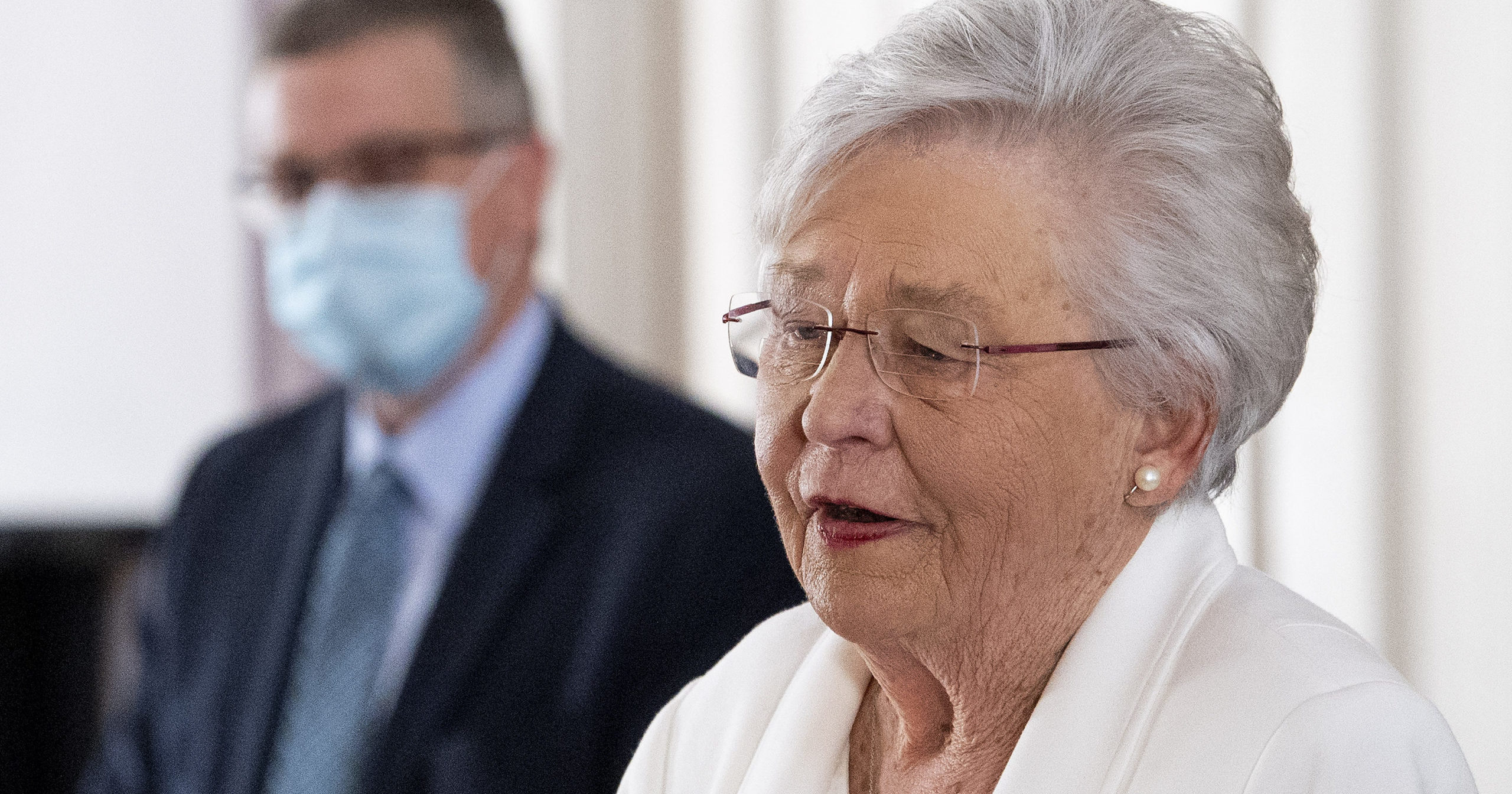 Alabama Gov. Kay Ivey speaks during a news conference at the Alabama Capitol in Montgomery, Alabama, on March 4, 2021.