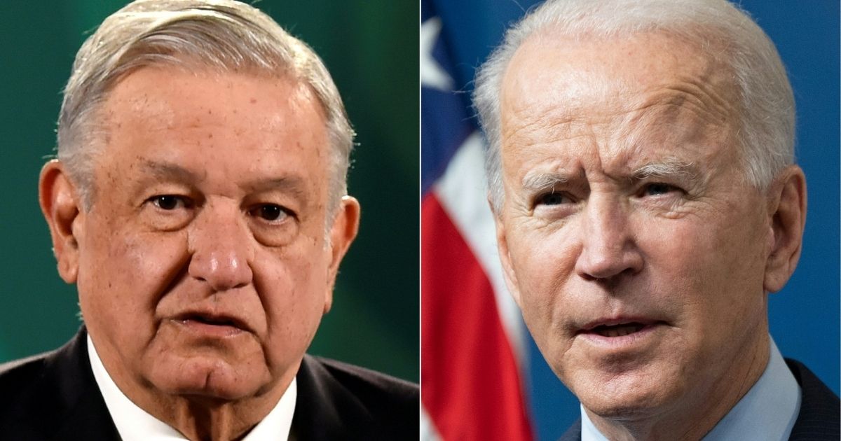 This combination of pictures created on Feb. 26 shows Mexican President Andres Manuel Lopez Obrador, left, and President Joe Biden, right.