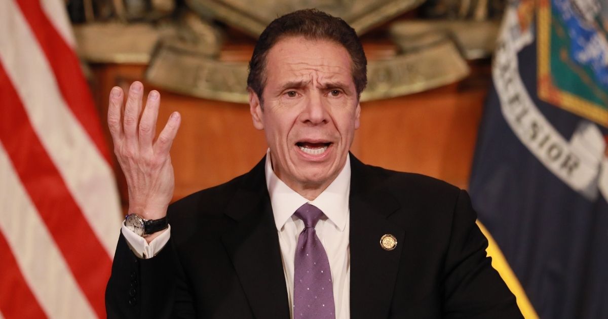 New York Gov. Andrew Cuomo gives a media briefing about the coronavirus crisis on April 17, 2020, in Albany, New York.