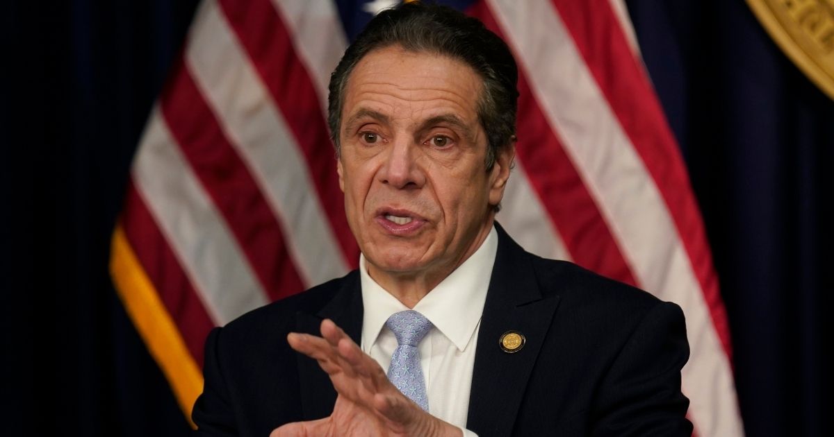 Democratic New York Gov. Andrew Cuomo speaks during an event at his office on Thursday in New York City.