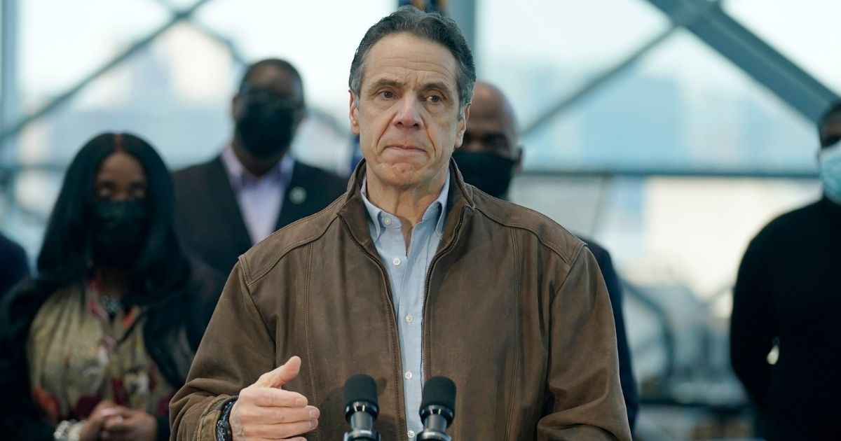 Democratic New York Gov. Andrew Cuomo speaks at a vaccination site at the Jacob K. Javits Convention Center on Monday in New York City. Cuomo has been called to resign from his position after allegations of sexual misconduct were brought against him.