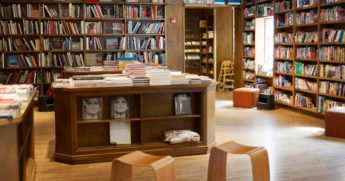 This stock photo shows the inside of a bookstore. The Raven bookstore, owned by Danny Craine, in Lawrence, Kansas, is encouraging readers to spend their money where it really matters.