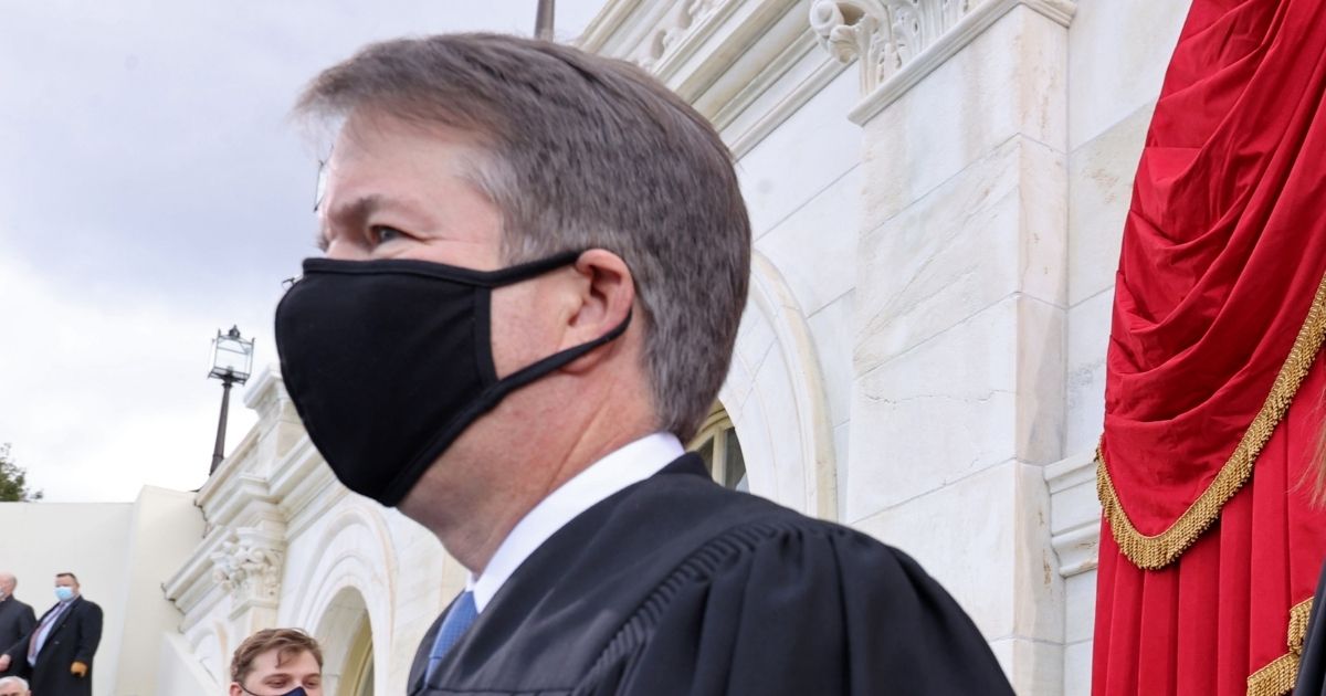 Supreme Court Justice Brett Kavanaugh arrives for the inauguration of President Joe Biden on the West Front of the U.S. Capitol on Jan. 20, 2021, in Washington, D.C.