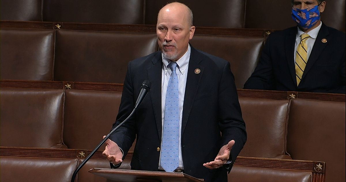 In this image from video, Republican Rep. Chip Roy of Texas speaks on the floor of the House of Representatives at the U.S. Capitol in Washington, D.C., on April 23, 2020.