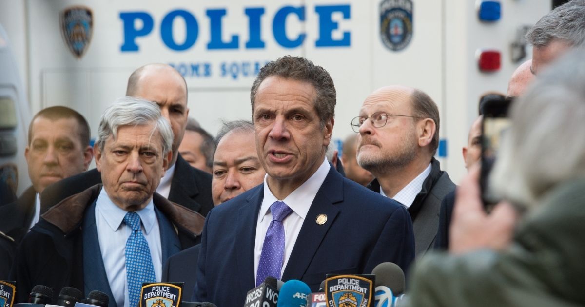 Democratic Gov. Andrew Cuomo of New York speaks at a press conference with police officials on Dec. 11, 2017, in New York.