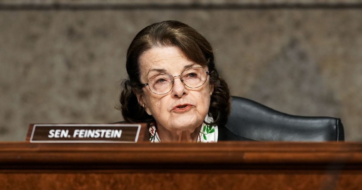 Democratic California Sen. Dianne Feinstein asks questions during a Senate Homeland Security and Governmental Affairs & Senate Rules and Administration joint hearing on March 3, 2021, in Washington, D.C.
