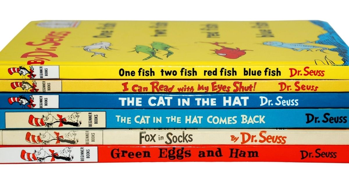 A stack of books by Dr. Seuss is pictured above.