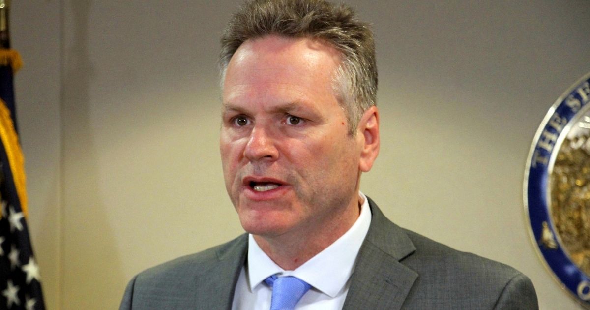 Alaska Gov. Mike Dunleavy speaks during a news conference in Anchorage on March 9, 2020.