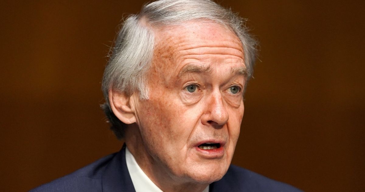 Democratic Sen. Edward Markey of Massachusetts introduces Samantha Power, nominee to be administrator of the U.S. Agency for International Development, at her confirmation hearing before the Senate Foreign Relations Committee on Tuesday on Capitol Hill in Washington, D.C.