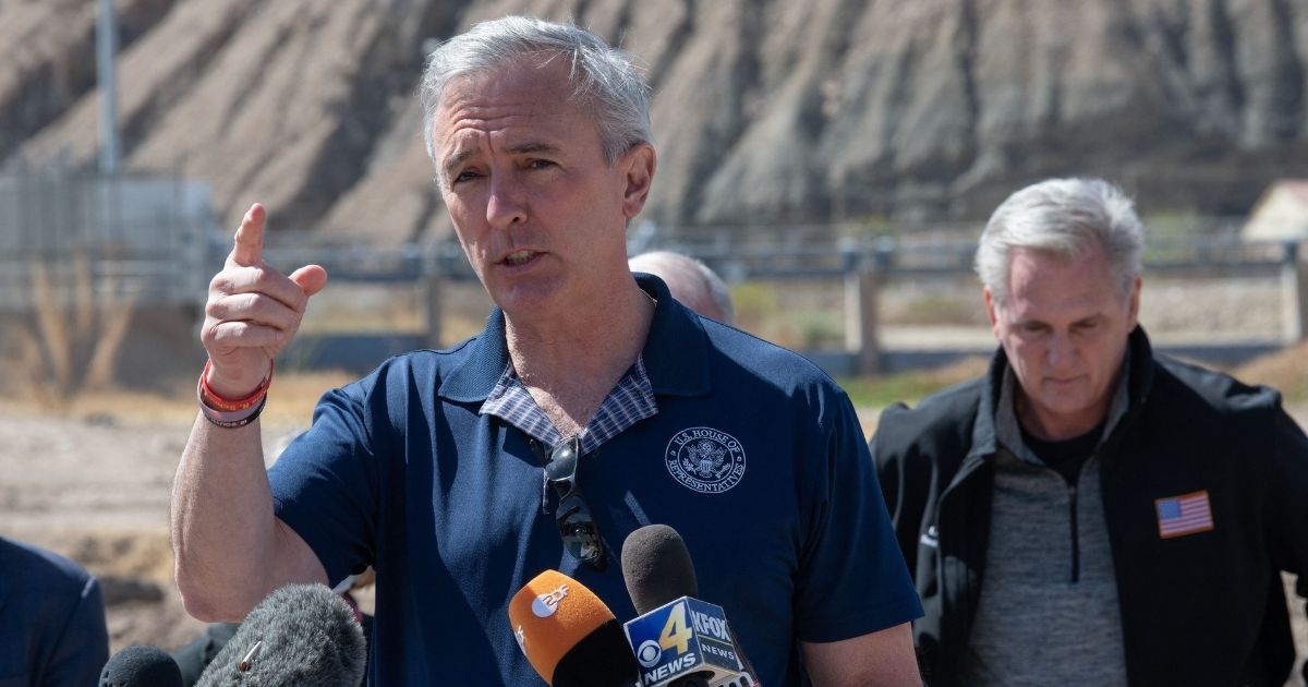Republican Rep. John Katko of New York speaks during the congressional border delegation visit to El Paso, Texas, on Monday.