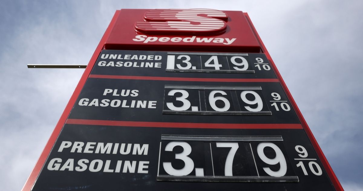 Gas prices are displayed at a Speedway gas station on Wednesday in Martinez, California.