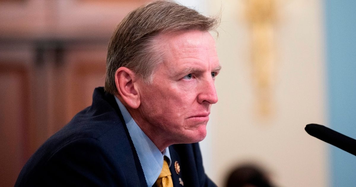 Republican Rep. Paul Gosar of Arizona listens during a House Natural Resources Committee hearing on Capitol Hill in Washington on July 28.