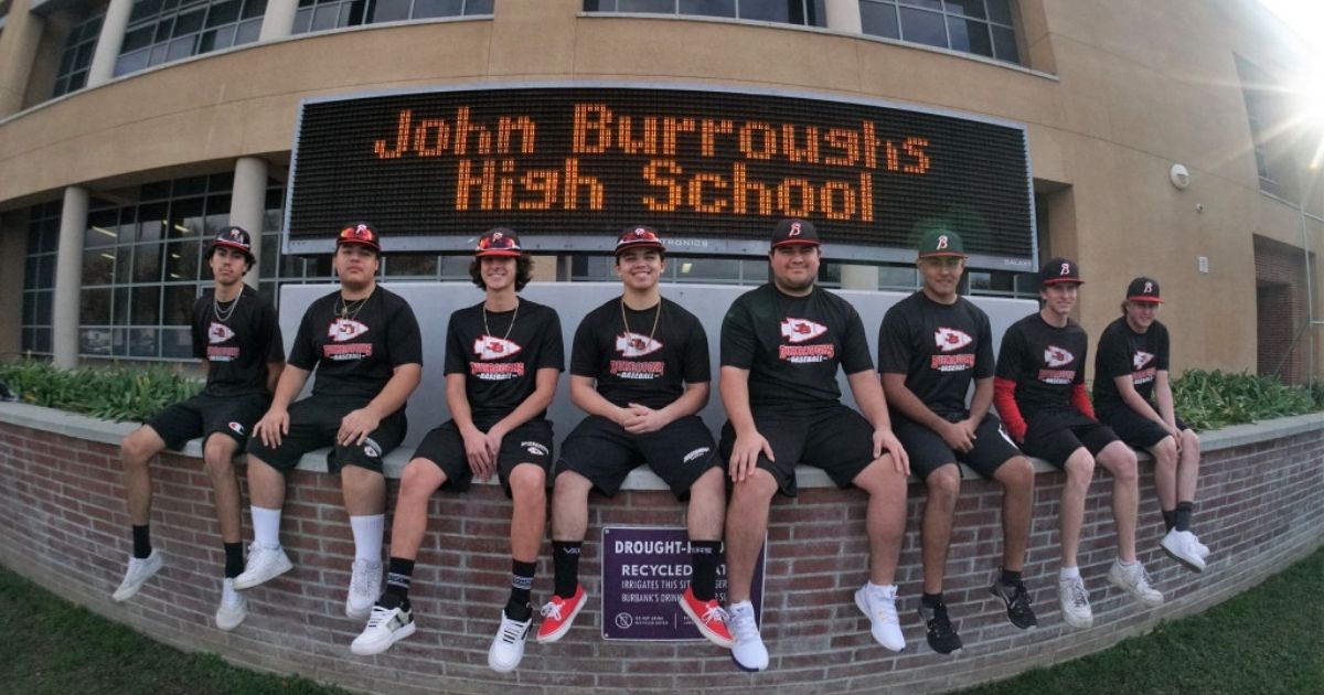 The varsity squad at John Burroughs High School in Burbank, California.