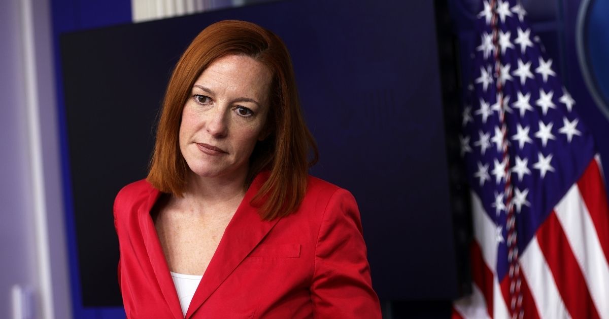 White House press secretary Jen Psaki listens during a daily media briefing in the James Brady Press Briefing Room of the White House in Washington, D.C., on Thursday.
