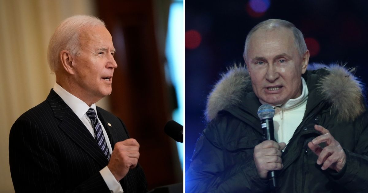 President Joe Biden, left, has been challenged to a live-streamed debate by Russian President Vladimir Putin after Biden insulted the former KGB agent this week.