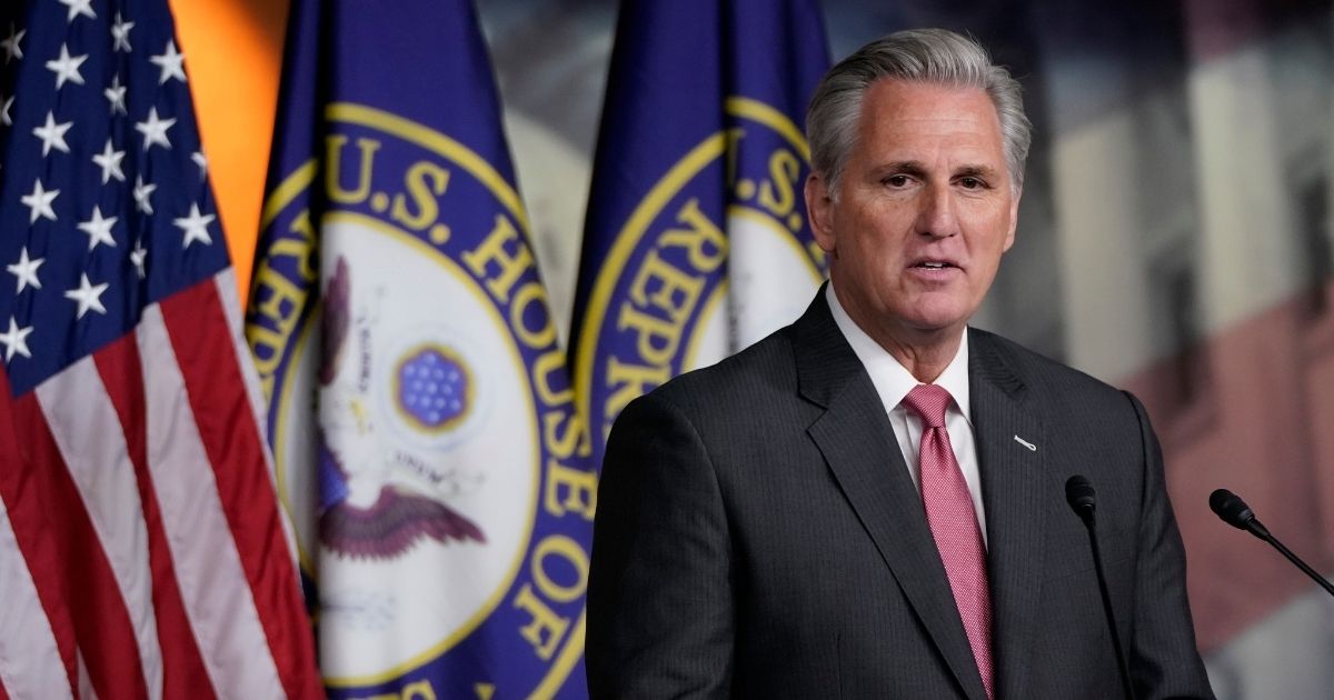 Republican House Minority Leader Kevin McCarthy of California answers questions during a press conference at the U.S. Capitol on Jan. 9, 2020, in Washington, D.C.