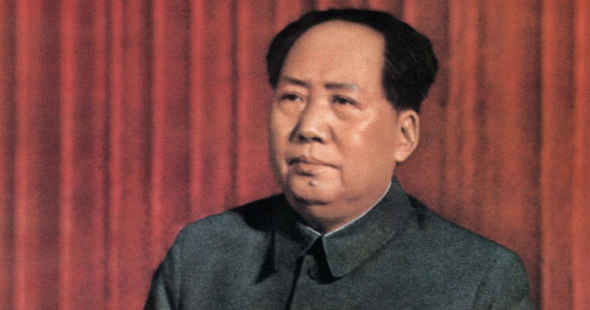 Mao Zedong, chairman of the Chinese Communist Party from 1935 until his death in 1976, delivers a speech "about correctly handling contradiction among the people" at the standing committee of the State Council in Beijing in 1957.