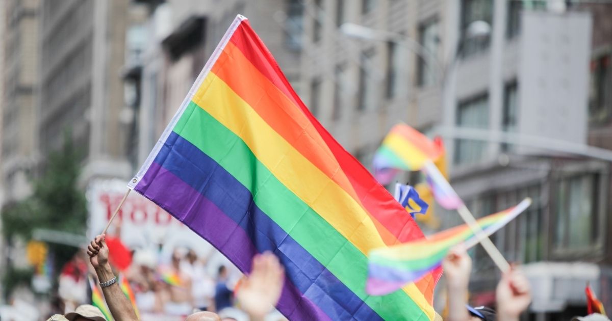 Rainbow flags are seen at the 2011 Gay Pride Parade on Fifth Avenue in New York City.