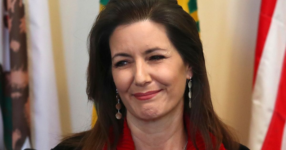 Mayor Libby Schaaf smiles during a news conference in Oakland, California, on March 7, 2018.