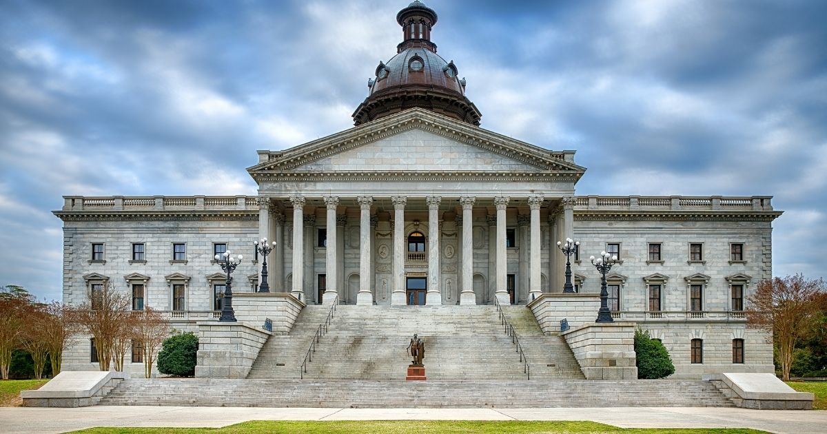 The South Carolina State House is pictured above.