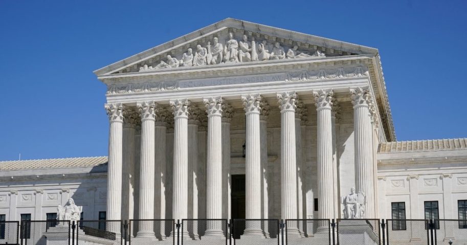 The Supreme Court is seen behind security fencing on Capitol Hill in Washington, D.C., on March 21, 2021.