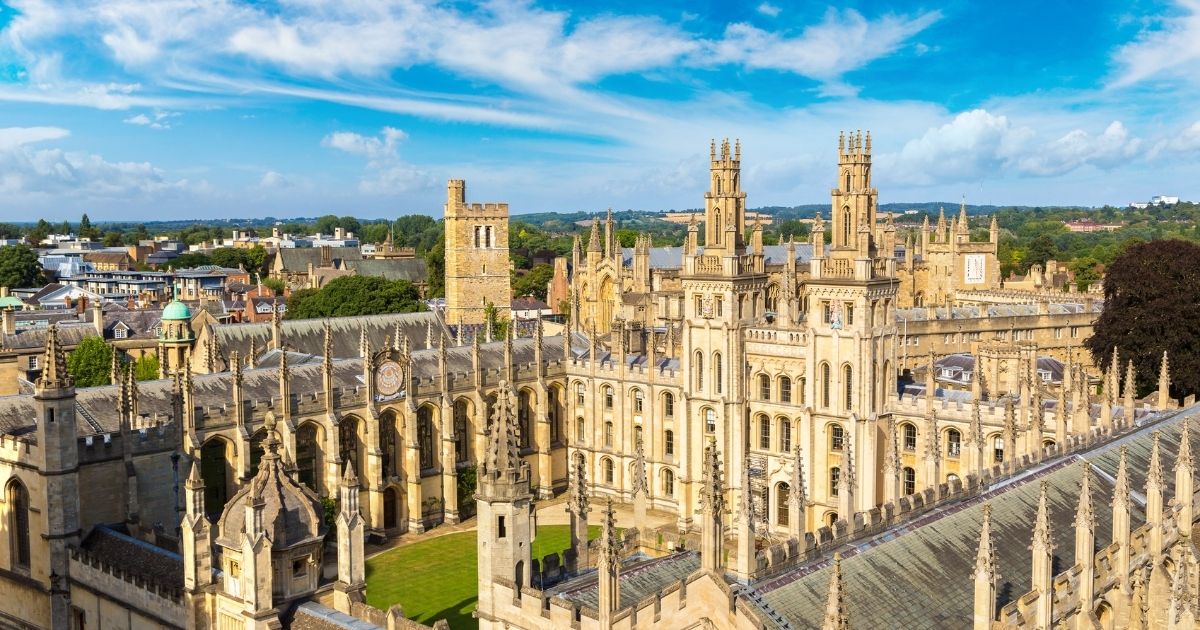 All Souls College at the University of Oxford in Oxford, England, is pictured in the stock image above.