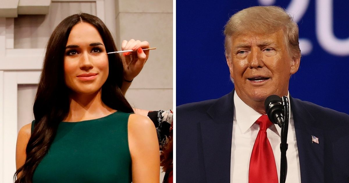 American actress Meghan Markle, left; and former President Donald Trump, right.