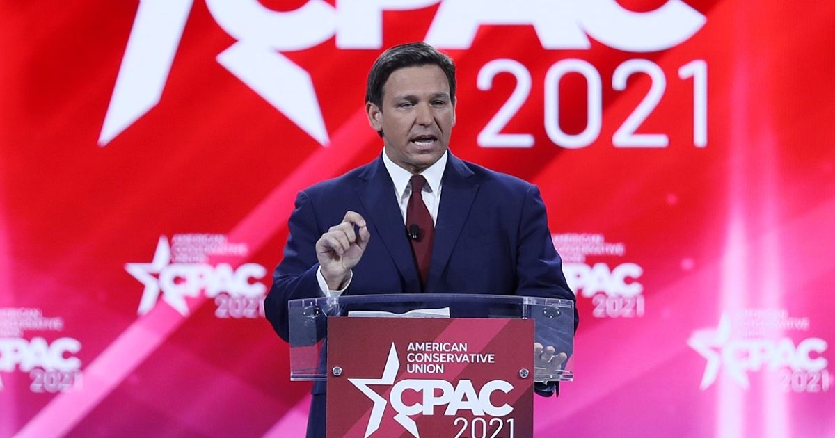 Florida Gov. Ron DeSantis, pictured in a file photo from February's Conservative Political Action Conference.
