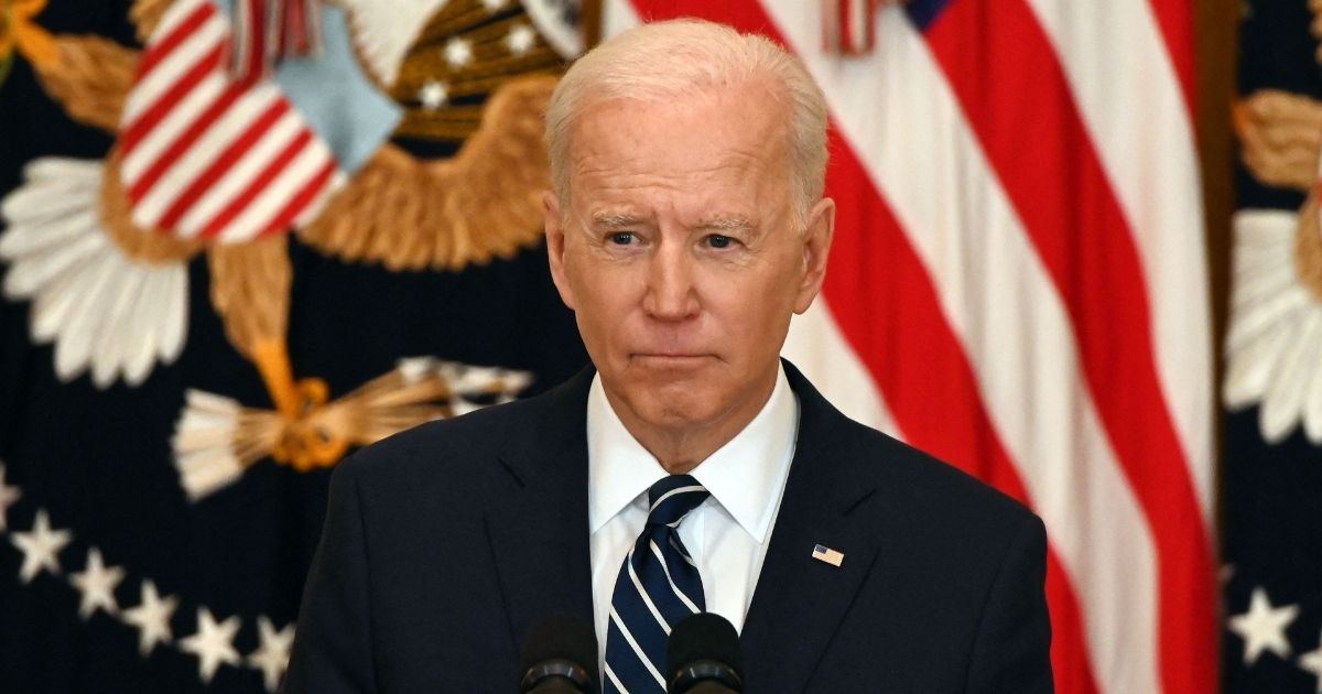 President Joe Biden doesn't look happy with a question at his White House news conference last week.