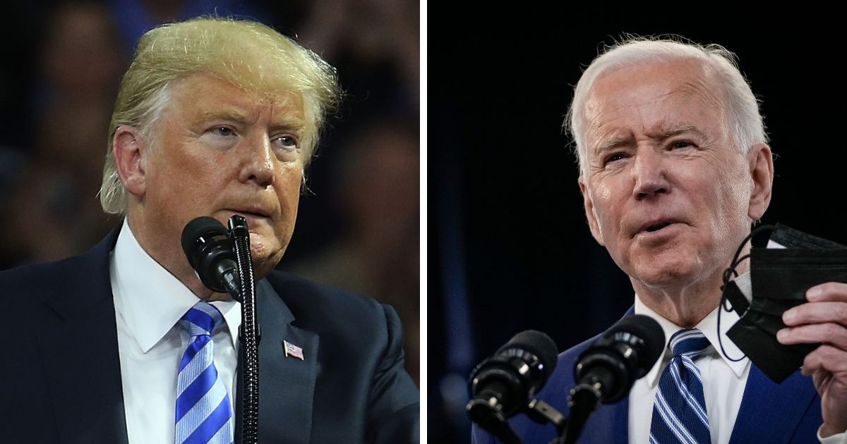Former President Donald Trump, left; and President Joe Biden, right.