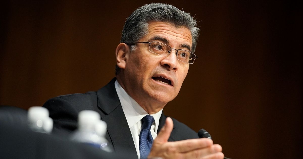 Xavier Becerra, nominee for Secretary of Health and Human Services, answers questions during his confirmation hearing before the Senate Finance Committee on Capitol Hill on Feb. 24, 2021, in Washington, D.C.