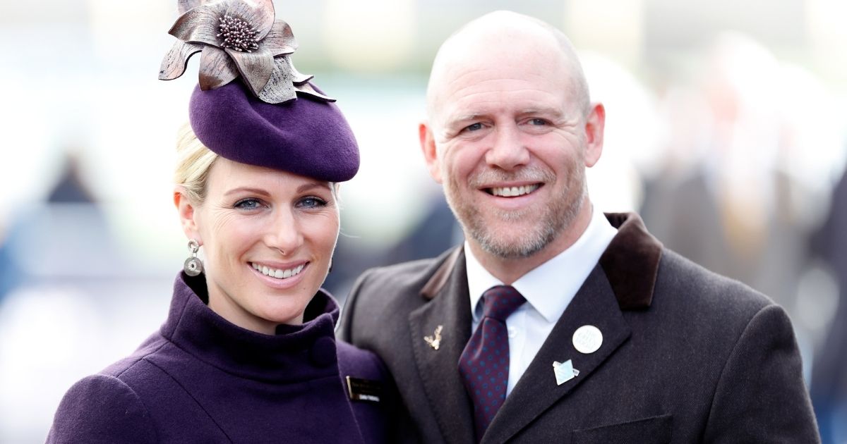 This image portrays Zara and Mike Tindall, who just had their third child and the queen's 10th great-grandchild.